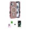 MARSİLYAN™- iPhone 16 Kılıf Eksen Çizgi - Siyah 360 Mat Full Body Arka Koruyucu + Raze Metal Kamera Lens - PE