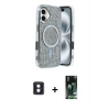 MARSİLYAN™- iPhone 16 Kılıf Eksen Çizgi - Siyah 360 Mat Full Body Arka Koruyucu + PVD Metal Kamera Lens - MI