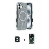 MARSİLYAN™- iPhone 16 Kılıf Eksen Çizgi - Siyah 360 Mat Full Body Arka Koruyucu + PVD Metal Kamera Lens - YL
