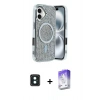 MARSİLYAN™- iPhone 16 Kılıf Eksen Çizgi - Siyah Bilvis 5in1 3D Magic Cam Ekran Koruyucu + PVD Metal Kamera Lens - YL