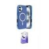 MARSİLYAN™- iPhone 16 Kılıf Eksen Çizgi - Siyah Bilvis 5in1 5D Magic Hayalet Cam Ekran Koruyucu