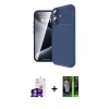 MARSİLYAN™- iPhone 16 Kılıf Eksen Form Prime - Şeffaf 360 Full Body Arka Koruyucu + Bilvis Titan Kamera Lens - GS