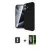 MARSİLYAN™- iPhone 16 Kılıf Eksen Form Prime - Şeffaf 360 Full Body Arka Koruyucu + PVD Metal Kamera Lens - MI