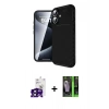 MARSİLYAN™- iPhone 16 Kılıf Eksen Form Prime - Şeffaf 360 Full Body Arka Koruyucu + Bilvis Titan Kamera Lens - SH