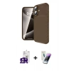 MARSİLYAN™- iPhone 16 Kılıf Eksen Form Prime - Şeffaf Pasifik Cam Ekran Koruyucu + Bilvis Titan Kamera Lens - PE