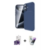 MARSİLYAN™- iPhone 16 Kılıf Eksen Form Prime - Şeffaf Pasifik Cam Ekran Koruyucu + Bilvis Titan Kamera Lens - YL