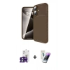 MARSİLYAN™- iPhone 16 Kılıf Eksen Form Prime - Şeffaf Pasifik Cam Ekran Koruyucu + Bilvis Titan Kamera Lens - YL