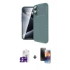 MARSİLYAN™- iPhone 16 Kılıf Eksen Form Prime - Siyah 3D Antistatik Mat Seramik Nano Ekran Koruyucu + Bilvis Titan Kamera Lens - GS