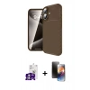 MARSİLYAN™- iPhone 16 Kılıf Eksen Form Prime - Siyah 3D Antistatik Mat Seramik Nano Ekran Koruyucu + Bilvis Titan Kamera Lens - GS