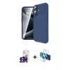 MARSİLYAN™- iPhone 16 Kılıf Eksen Form Prime - Siyah 3D Antistatik Seramik Nano Ekran Koruyucu + Bilvis Titan Kamera Lens - YL