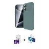 MARSİLYAN™- iPhone 16 Kılıf Eksen Form Prime - Siyah 3D Antistatik Seramik Nano Ekran Koruyucu + Bilvis Titan Kamera Lens - GS