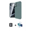 MARSİLYAN™- iPhone 16 Kılıf Eksen Form Prime - Siyah 3D Antistatik Seramik Nano Ekran Koruyucu + PVD Metal Kamera Lens - MI
