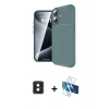 MARSİLYAN™- iPhone 16 Kılıf Eksen Form Prime - Siyah 3D Antistatik Seramik Nano Ekran Koruyucu + PVD Metal Kamera Lens - YL