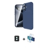 MARSİLYAN™- iPhone 16 Kılıf Eksen Form Prime - Siyah 3D Antistatik Seramik Nano Ekran Koruyucu + PVD Metal Kamera Lens - YL