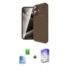 MARSİLYAN™- iPhone 16 Kılıf Eksen Form Prime - Siyah Bilvis 5in1 3D Magic Cam Ekran Koruyucu + Lacivert Raze Metal Kamera Lens
