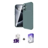 MARSİLYAN™- iPhone 16 Kılıf Eksen Form Prime - Siyah Bilvis 5in1 3D Magic Cam Ekran Koruyucu + Bilvis Titan Kamera Lens - PE