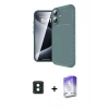 MARSİLYAN™- iPhone 16 Kılıf Eksen Form Prime - Siyah Bilvis 5in1 3D Magic Cam Ekran Koruyucu + PVD Metal Kamera Lens - YL