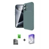 MARSİLYAN™- iPhone 16 Kılıf Eksen Form Prime - Siyah Bilvis 5in1 3D Magic Cam Ekran Koruyucu + Raze Metal Kamera Lens - SH