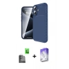 MARSİLYAN™- iPhone 16 Kılıf Eksen Form Prime - Siyah Bilvis 5in1 3D Magic Cam Ekran Koruyucu + Raze Metal Kamera Lens - SH