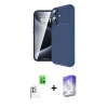 MARSİLYAN™- iPhone 16 Kılıf Eksen Form Prime - Siyah Bilvis 5in1 3D Magic Cam Ekran Koruyucu + Raze Metal Kamera Lens - BZ