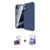 MARSİLYAN™- iPhone 16 Kılıf Eksen Form Prime - Siyah Bilvis 5in1 5D Magic Hayalet Cam Ekran Koruyucu + Bilvis Titan Kamera Lens - YL