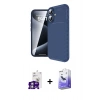 MARSİLYAN™- iPhone 16 Kılıf Eksen Form Prime - Siyah Bilvis 5in1 5D Magic Hayalet Cam Ekran Koruyucu + Gümüş Bilvis Titan Kamera Lens