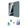 MARSİLYAN™- iPhone 16 Kılıf Eksen Form Prime - Siyah Bilvis 5in1 5D Magic Hayalet Cam Ekran Koruyucu + Raze Metal Kamera Lens - LT
