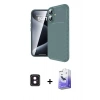 MARSİLYAN™- iPhone 16 Kılıf Eksen Form Prime - Siyah Bilvis 5in1 5D Magic Hayalet Cam Ekran Koruyucu + PVD Metal Kamera Lens - PE