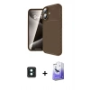 MARSİLYAN™- iPhone 16 Kılıf Eksen Form Prime - Siyah Bilvis 5in1 5D Magic Hayalet Cam Ekran Koruyucu + PVD Metal Kamera Lens - YL
