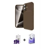 MARSİLYAN™- iPhone 16 Kılıf Eksen Form Prime - Siyah Bilvis 5in1 5D Magic Hayalet Cam Ekran Koruyucu + Bilvis Titan Kamera Lens - SH