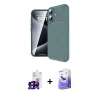 MARSİLYAN™- iPhone 16 Kılıf Eksen Form Prime - Siyah Bilvis 5in1 5D Magic Hayalet Cam Ekran Koruyucu + Bilvis Titan Kamera Lens - SH