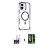 MARSİLYAN™- iPhone 16 Kılıf Eksen Klasik Koleksiyonu - Şeffaf 360 Full Body Arka Koruyucu + Bilvis Titan Kamera Lens - GS