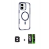 MARSİLYAN™- iPhone 16 Kılıf Eksen Klasik Koleksiyonu - Şeffaf 360 Full Body Arka Koruyucu + PVD Metal Kamera Lens - PE