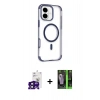 MARSİLYAN™- iPhone 16 Kılıf Eksen Klasik Koleksiyonu - Şeffaf 360 Full Body Arka Koruyucu + Siyah Bilvis Titan Kamera Lens