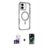 MARSİLYAN™- iPhone 16 Kılıf Eksen Klasik Koleksiyonu - Siyah 360 Mat Full Body Arka Koruyucu + Bilvis Titan Kamera Lens - PE