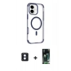 MARSİLYAN™- iPhone 16 Kılıf Eksen Klasik Koleksiyonu - Siyah 360 Mat Full Body Arka Koruyucu + PVD Metal Kamera Lens - MI