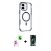 MARSİLYAN™- iPhone 16 Kılıf Eksen Klasik Koleksiyonu - Siyah 360 Mat Full Body Arka Koruyucu + Pembe Raze Metal Kamera Lens