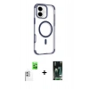 MARSİLYAN™- iPhone 16 Kılıf Eksen Klasik Koleksiyonu - Siyah 360 Mat Full Body Arka Koruyucu + Raze Metal Kamera Lens - BZ