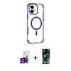 MARSİLYAN™- iPhone 16 Kılıf Eksen Klasik Koleksiyonu - Siyah 360 Mat Full Body Arka Koruyucu + Bilvis Titan Kamera Lens - YL