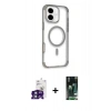 MARSİLYAN™- iPhone 16 Kılıf Eksen Klasik Koleksiyonu - Siyah 360 Mat Full Body Arka Koruyucu + Bilvis Titan Kamera Lens - YL