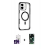 MARSİLYAN™- iPhone 16 Kılıf Eksen Klasik Koleksiyonu - Siyah 360 Mat Full Body Arka Koruyucu + Bilvis Titan Kamera Lens - YL