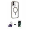 MARSİLYAN™- iPhone 16 Kılıf Eksen Klasik Koleksiyonu - Siyah 360 Mat Full Body Arka Koruyucu + Bilvis Titan Kamera Lens - YL
