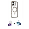 MARSİLYAN™- iPhone 16 Kılıf Eksen Klasik Koleksiyonu - Siyah 3D Antistatik Seramik Nano Ekran Koruyucu + Bilvis Titan Kamera Lens - PE