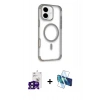 MARSİLYAN™- iPhone 16 Kılıf Eksen Klasik Koleksiyonu - Siyah 3D Antistatik Seramik Nano Ekran Koruyucu + Bilvis Titan Kamera Lens - SH
