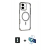 MARSİLYAN™- iPhone 16 Kılıf Eksen Klasik Koleksiyonu - Siyah 3D Antistatik Seramik Nano Ekran Koruyucu + PVD Metal Kamera Lens - YL