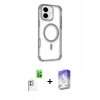 MARSİLYAN™- iPhone 16 Kılıf Eksen Klasik Koleksiyonu - Siyah Bilvis 5in1 3D Magic Cam Ekran Koruyucu + Raze Metal Kamera Lens - BZ