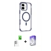 MARSİLYAN™- iPhone 16 Kılıf Eksen Klasik Koleksiyonu - Siyah Bilvis 5in1 3D Magic Cam Ekran Koruyucu + Raze Metal Kamera Lens - BZ