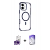 MARSİLYAN™- iPhone 16 Kılıf Eksen Klasik Koleksiyonu - Siyah Bilvis 5in1 3D Magic Cam Ekran Koruyucu + Bilvis Titan Kamera Lens - PE