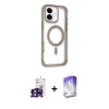 MARSİLYAN™- iPhone 16 Kılıf Eksen Klasik Koleksiyonu - Siyah Bilvis 5in1 3D Magic Cam Ekran Koruyucu + Bilvis Titan Kamera Lens - YL