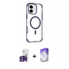 MARSİLYAN™- iPhone 16 Kılıf Eksen Klasik Koleksiyonu - Siyah Bilvis 5in1 3D Magic Cam Ekran Koruyucu + Bilvis Titan Kamera Lens - YL